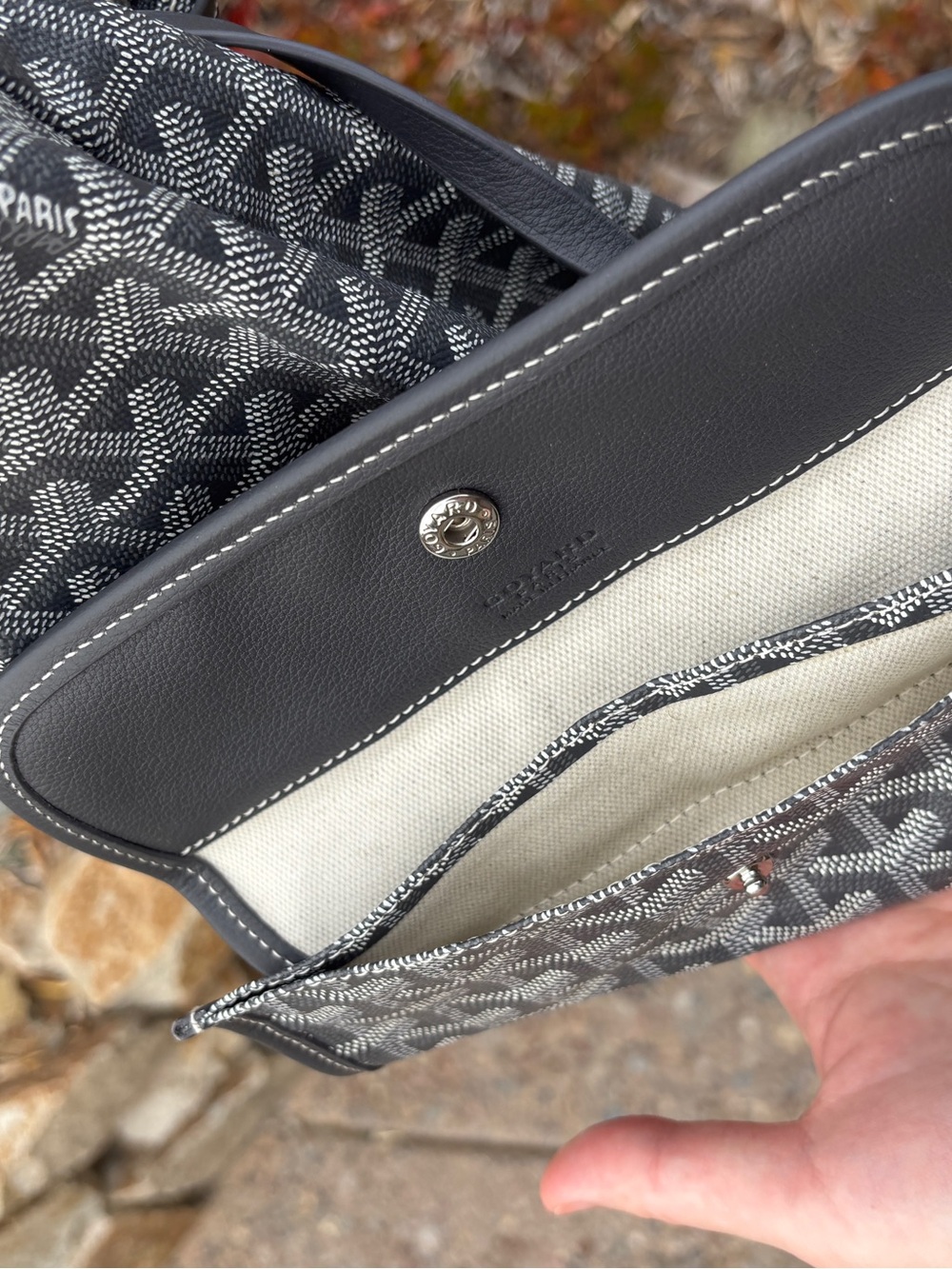 Goyard Grey Monogram Hobo Tote - Picture 8 of 9